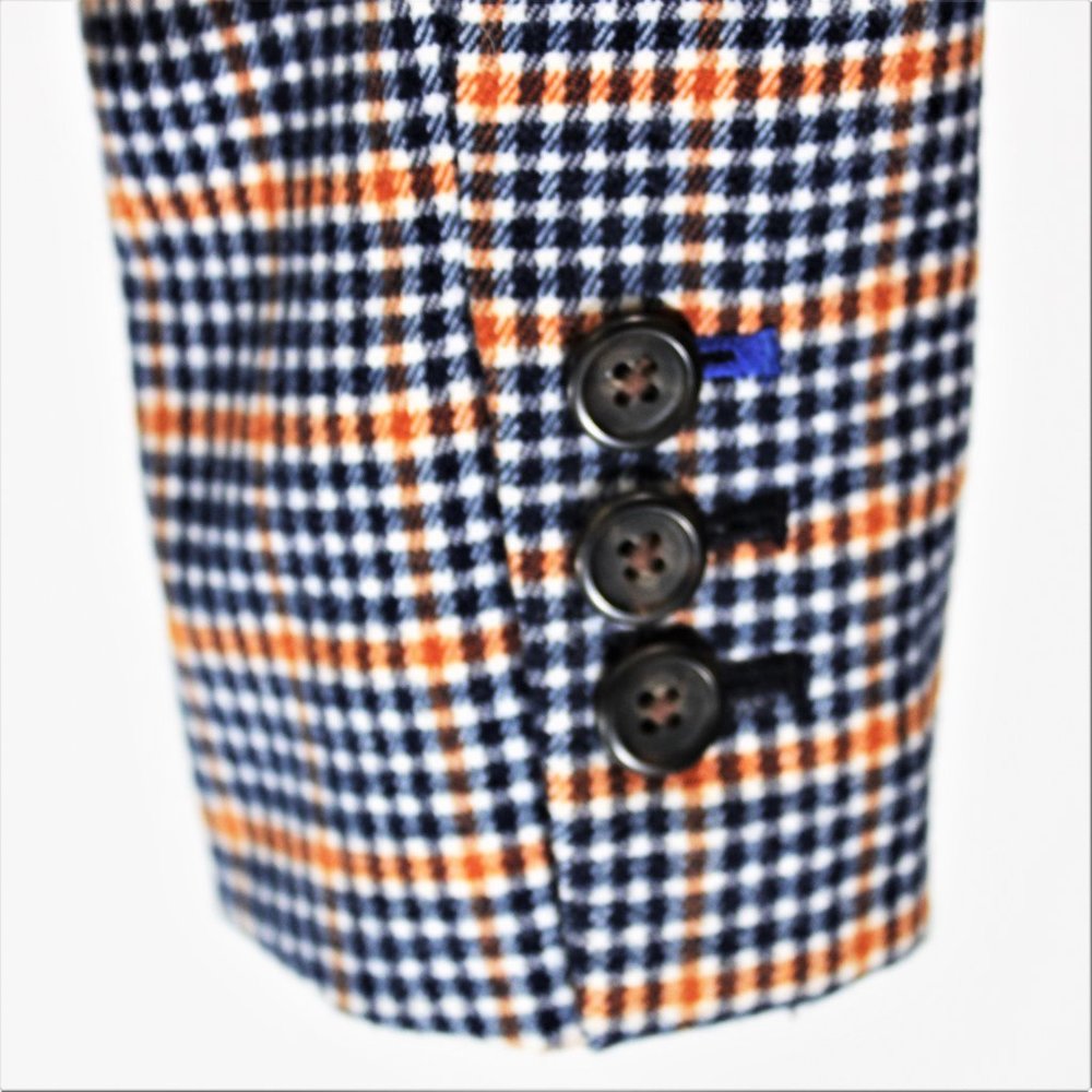 Merona | Blue, White, & Orange Plad Pattern Blazer - Picture 6 of 7